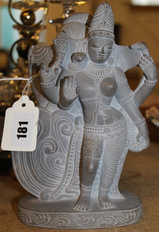 Indian carved basalt figural group